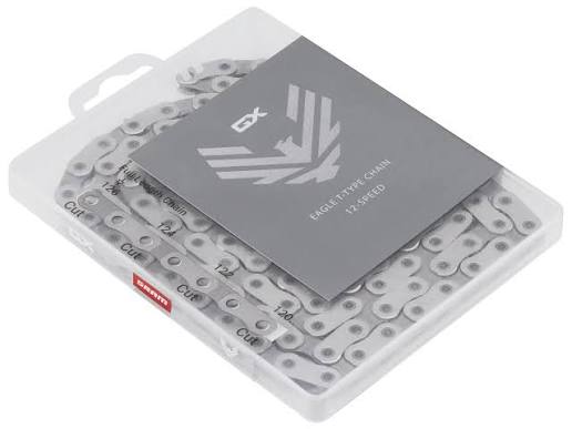 SRAM GX Eagle T-Type Flattop Chain - 12-Speed, 126 Links, Hollow Pin, Includes PowerLock Connector, Silver