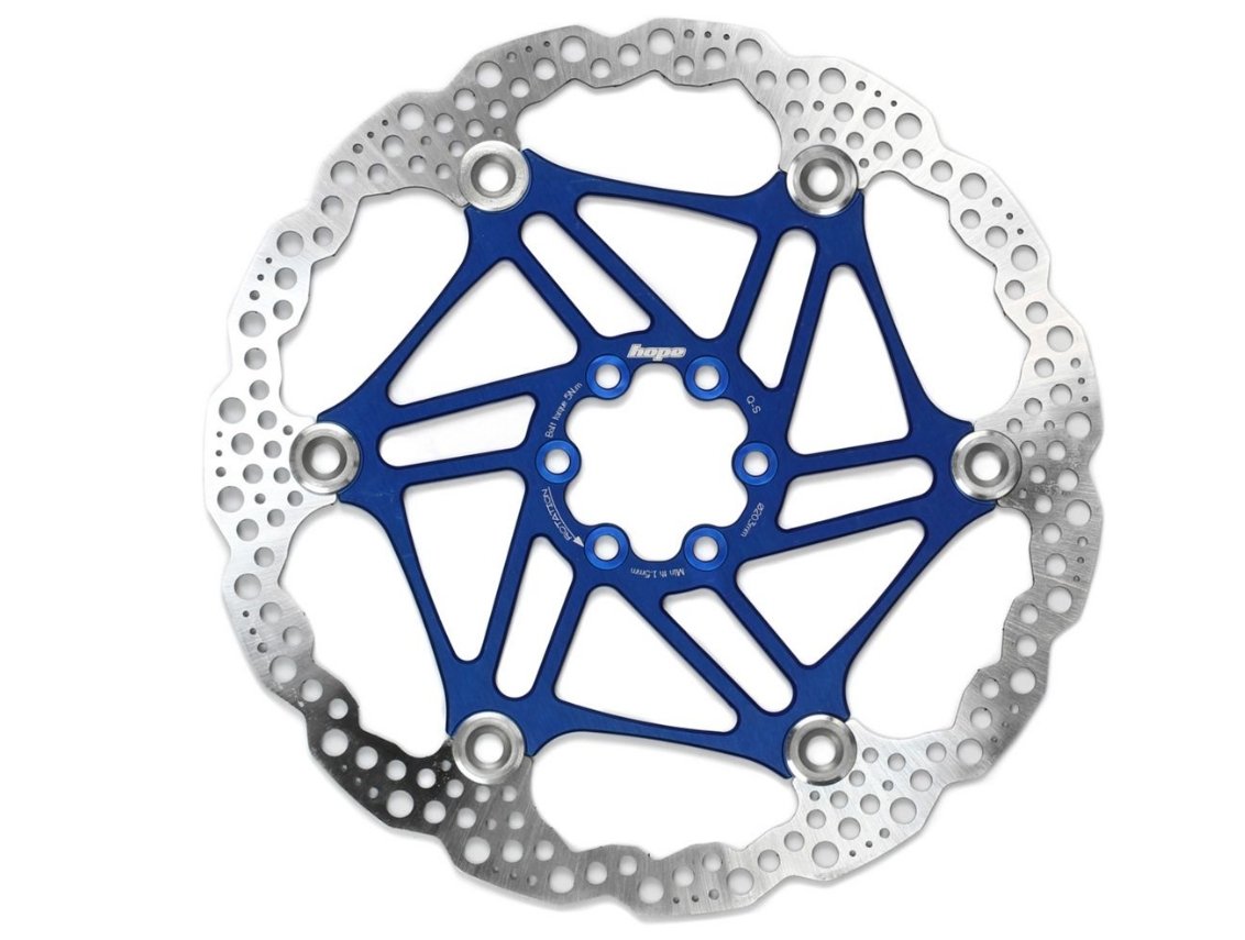 HOPE TECH FLOATING ROTOR 160mm BLUE 6 BOLT