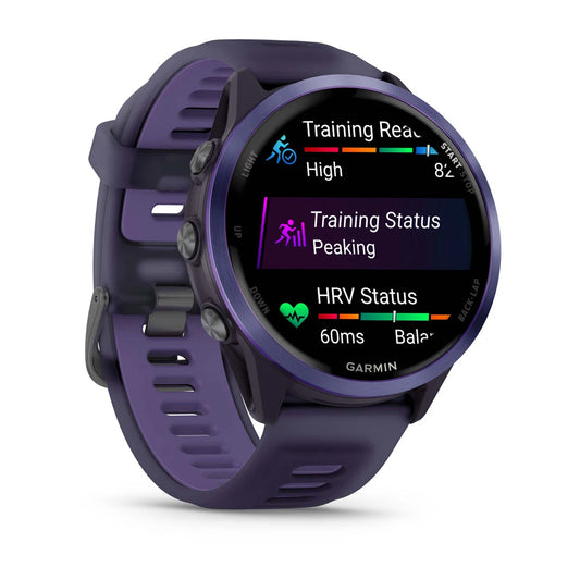 Show Dealer Prices Forerunner® 570 - 47mm Indigo Aluminum with Translucent Imperial Purple/Indigo Band