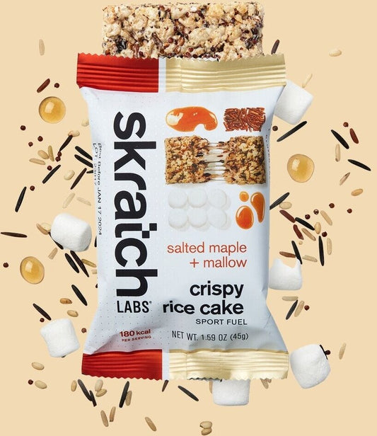 Skratch Labs Crispy Rice Cake Bar - Strawberry  and Mallow, Box of 8